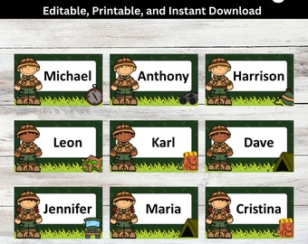 Safari Themed Student Name Tags for a Bright and Organized Classroom