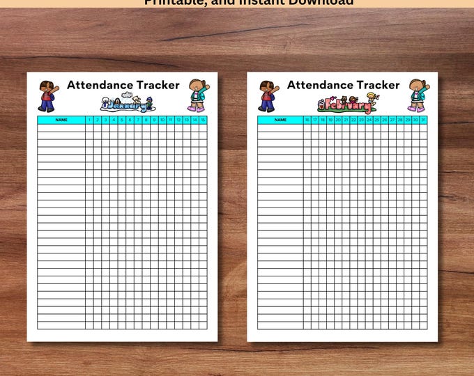 Editable Attendance Record: Printable Classroom Tracker (digital ...