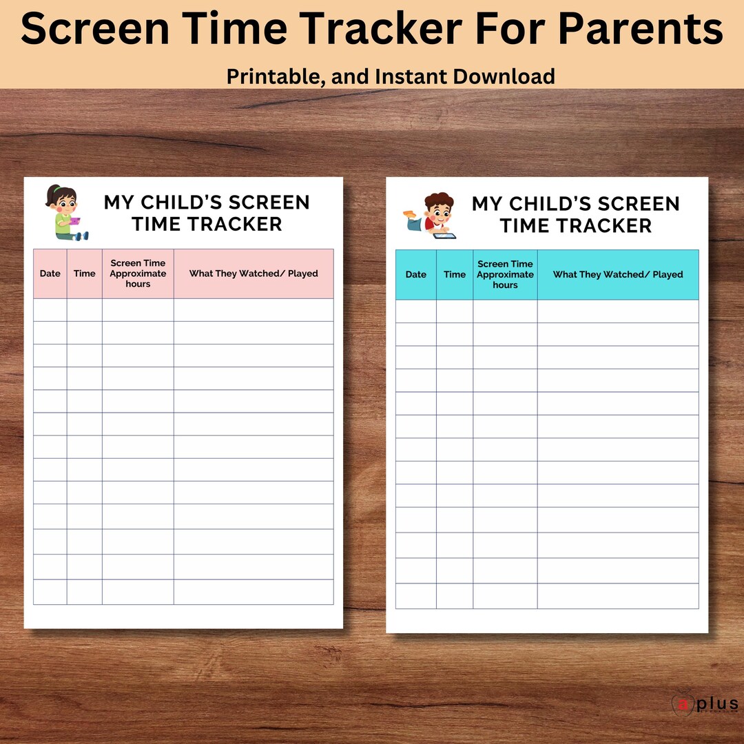 Printable Screen Time Tracker for Kids: Digital Habit Log (PDF) - Etsy ...