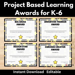 Redigerbara projektbaserade lärandeutmärkelser | K-6 (digital fil)