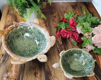 Cute Colorful Glazed Ceramic Turtle Ashtray, Suitable For Holding Keys, Candy And Other Small Items, Handicraft Ornaments, 3 Types Available