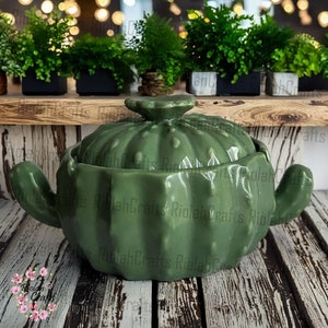 Posacenere in ceramica a forma di cactus, posacenere anti-posacenere con coperchio, grazioso ornamento decorativo, piccolo barattolo portaoggetti