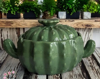Ceramic Cactus-Shaped Ashtray, Ashtray-Proof Ashtray With Lid, Cute Decorative Ornament, Small Storage Jar