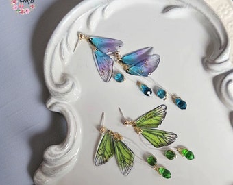 Handmade Earrings, Butterfly Wing Earrings, Insect Earrings, Gifts For Friends, Fairy Wing Earrings, Magic Fairy Wings Jewelry