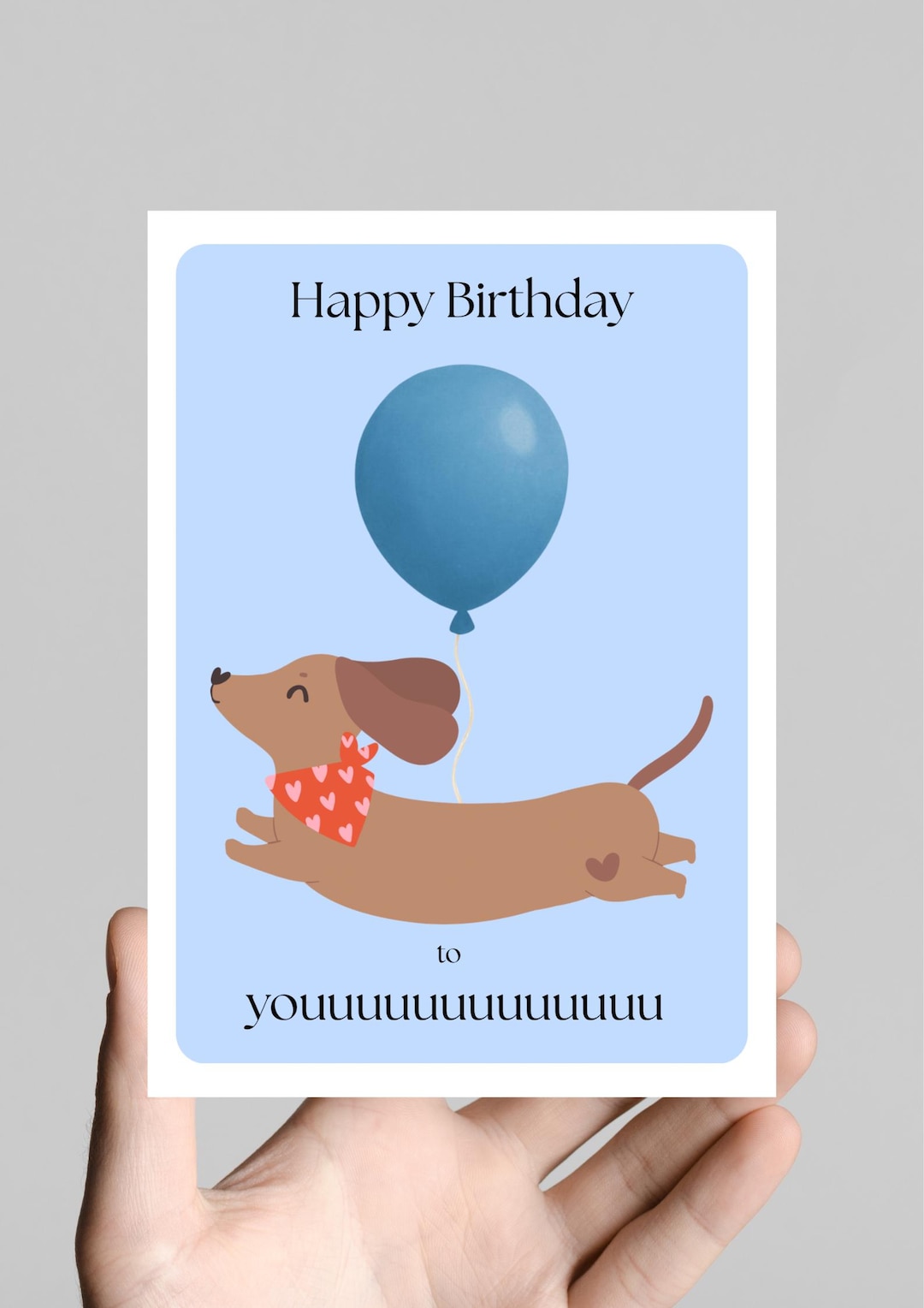 Cute Dog Birthday Card Printable, Dachshund Birthday Card, Funny Happy ...