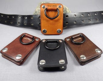 Snap On Leather D Ring Belt Key Holder Key Chain