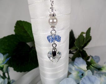 Something Blue Heart Bridal Bouquet Charm Bridal Shower Something Blue For Bride