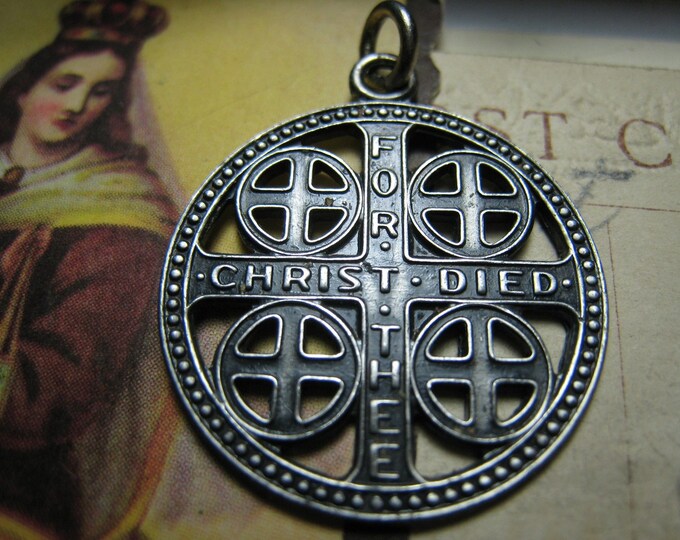 Vintage Silver Religious Medal Episcopal Church Service Cross Etsy