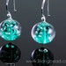 Teal Constellations Art Glass Silver Earrings