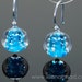 Aqua Constellations Art Glass Silver Earrings
