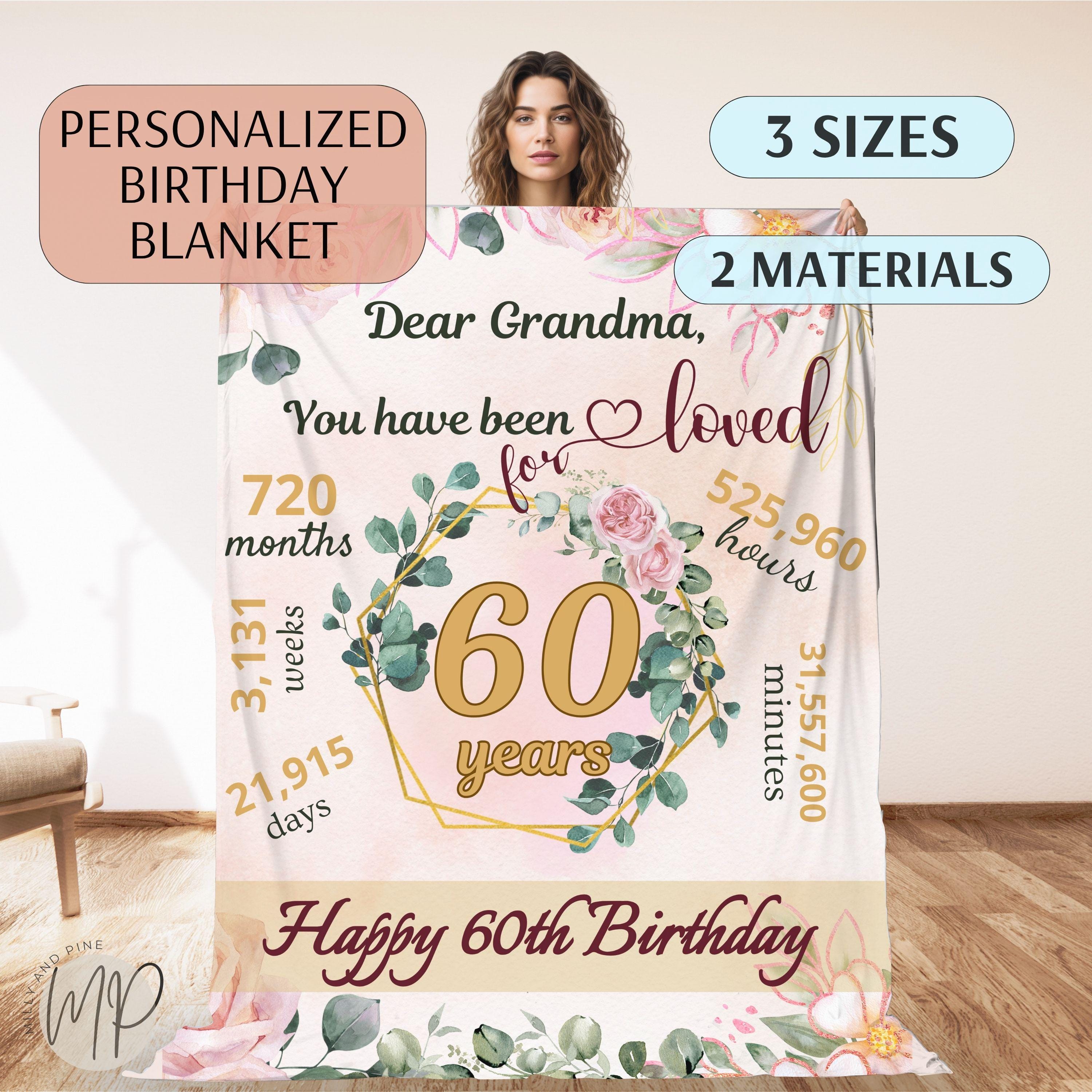 Custom Blanket Personalized 70th 60th 50th Birthday Gift for Women Mom Wife Grandma Anniversary Gifts Mothers Day Blankets with Custom Text