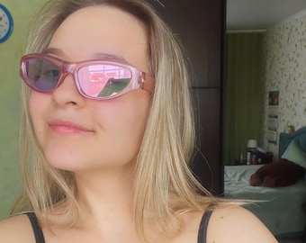 Ovale Y2K-Sonnenbrille – Punk-Sportmode, trendige Damenbrille, einzigartige Geschenkidee für den Urlaub