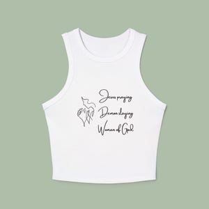 Christian Women&#39;s Tank Top, Woman of God Racerback Shirt, Summer Faith Apparel, Share Jesus Clothing, Religious Sleeveless Top
