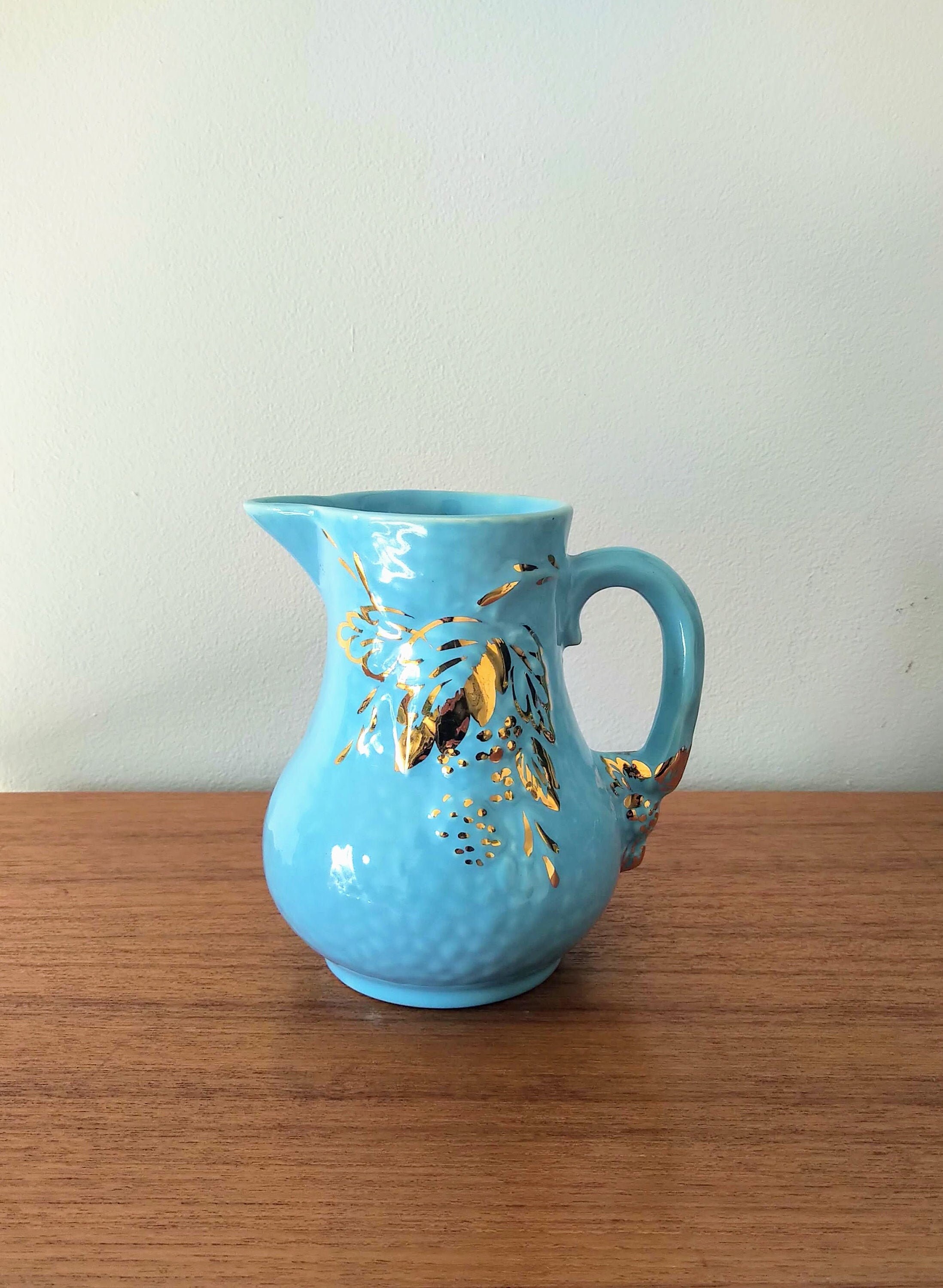 Wade England Golden Turquoise Large Creamer Small Pitcher Etsy