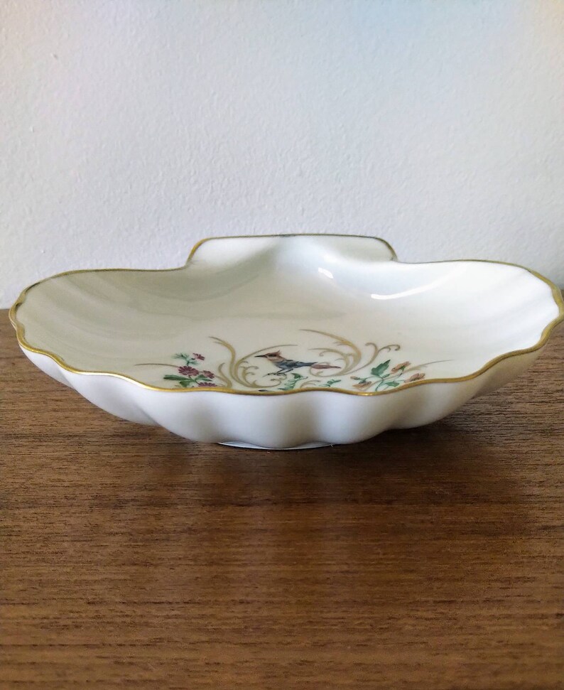 Limoges Shell Trinket Dish Hecho en Francia Birds Gold Etsy