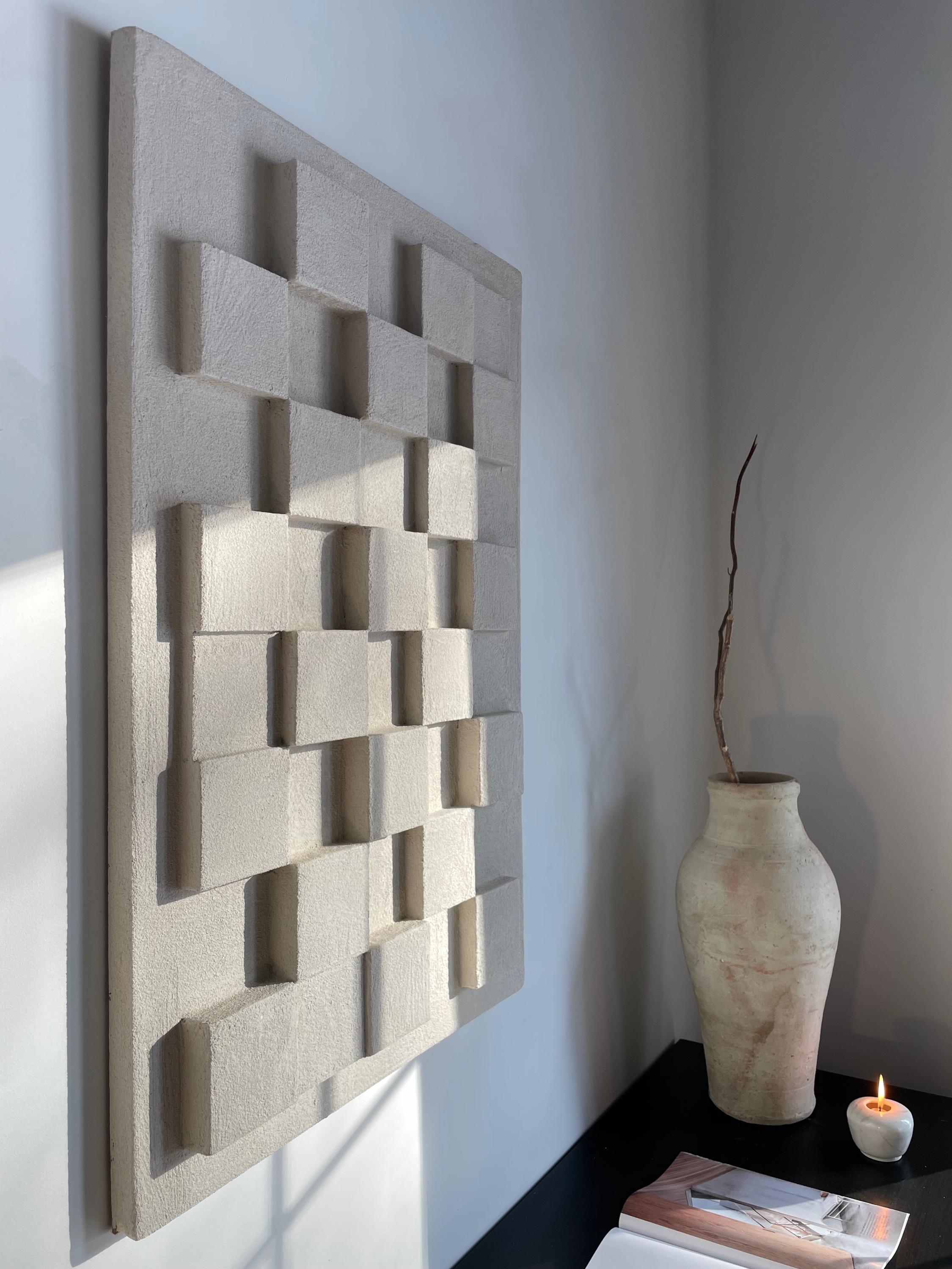 Geometric Handcraft Geometric Handcrafted Limited Series Wall Relief - Maison Beige Studio ...