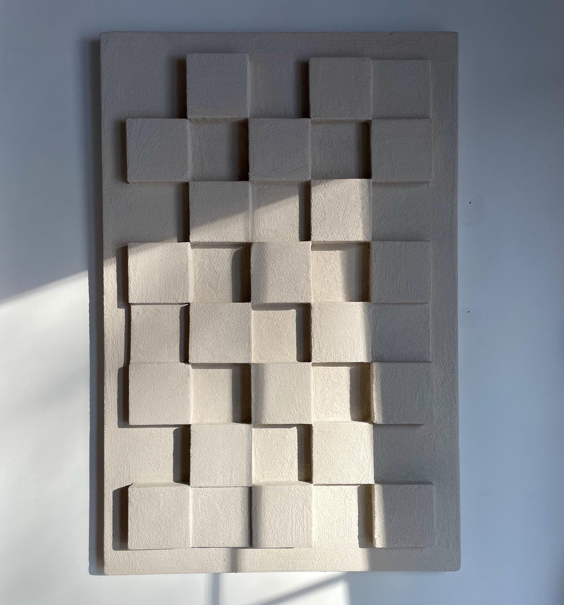 Geometric Handcraft Geometric Handcrafted Limited Series Wall Relief - Maison Beige Studio ...
