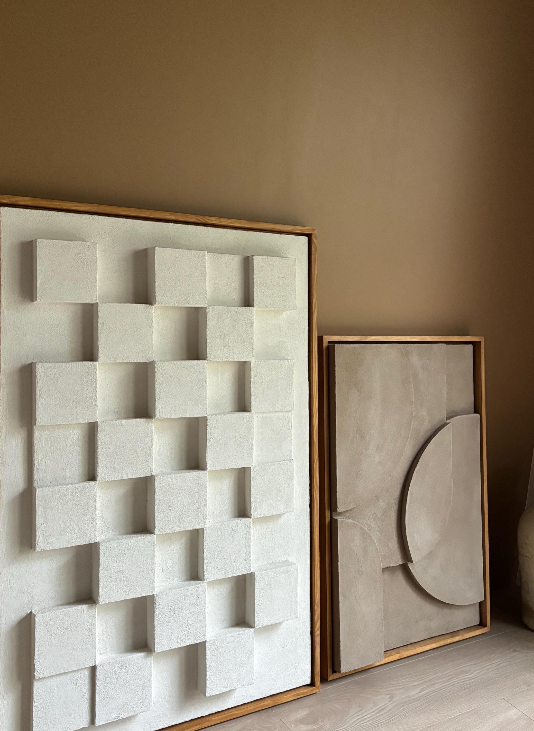 Geometric Handcraft Geometric Handcrafted Limited Series Wall Relief - Maison Beige Studio ...