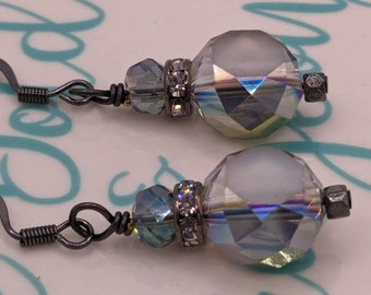 Grey Glass Earrings