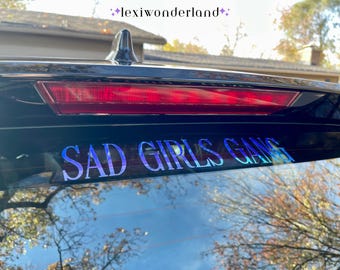 Sad Girls Gang Holographic Car Sticker | Car Decal | Goth, Emo Girl