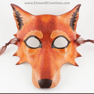 Autumn Wolf handmade leather mask brown dog masquerade larp furry Halloween costume image 1