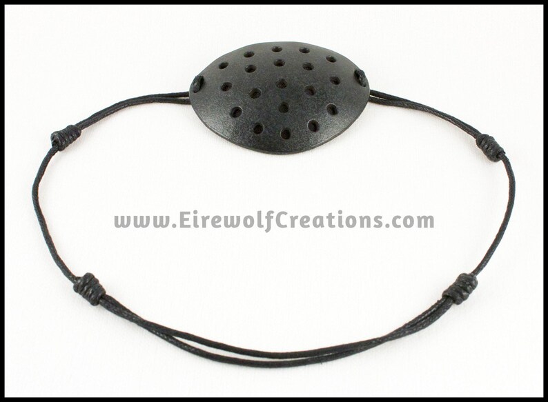 Seethrough Perforated Handmade Leather Eye Patch With an Industrial