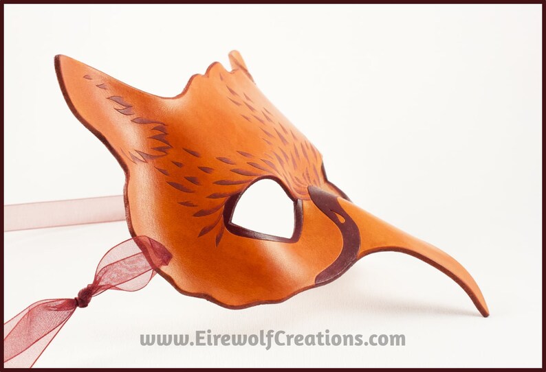 handmade leather masquerade costume larp Halloween Mardi Gras griffin griffon hippogriff Ginger Gryphon mask