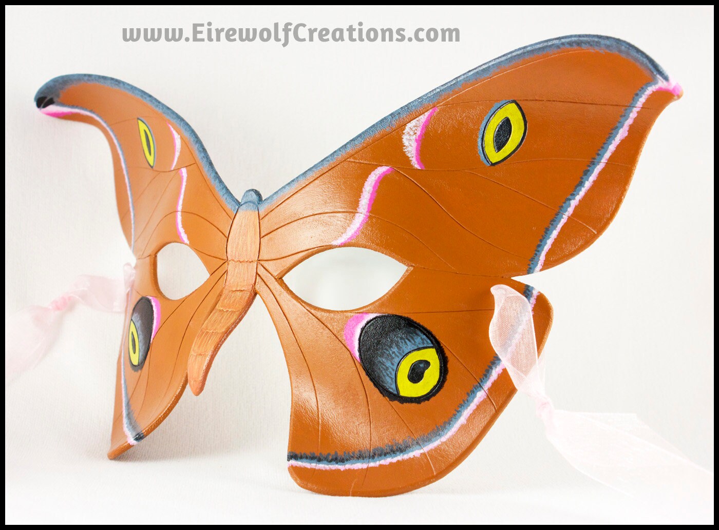 Handmade Leather Moth Mask, Masquerade Costume for Mardi Gras