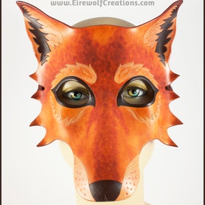 Autumn Wolf handmade leather mask brown dog masquerade larp furry Halloween costume image 4