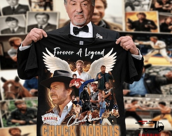 Chuck Norris Comfort Color Shirt, 1940-2026 Memorial Unisex Tee, Walker Texas Ranger Photo Collage, Thank You Memories Gift