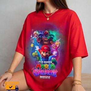 Super Mario Galaxy Movie T-Shirt, Nintendo Space Adventure Gamer Unisex Tee, Comfort Color Mario Space Shirt, Mario Fan Apparel