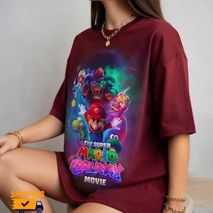 Super Mario Galaxy Movie T-Shirt, Nintendo Space Adventure Gamer Unisex Tee, Comfort Color Mario Space Shirt, Mario Fan Apparel