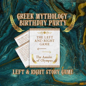 Juego de cumpleaños de mitología griega: Historia de izquierda y derecha (plantilla imprimible de Canva)