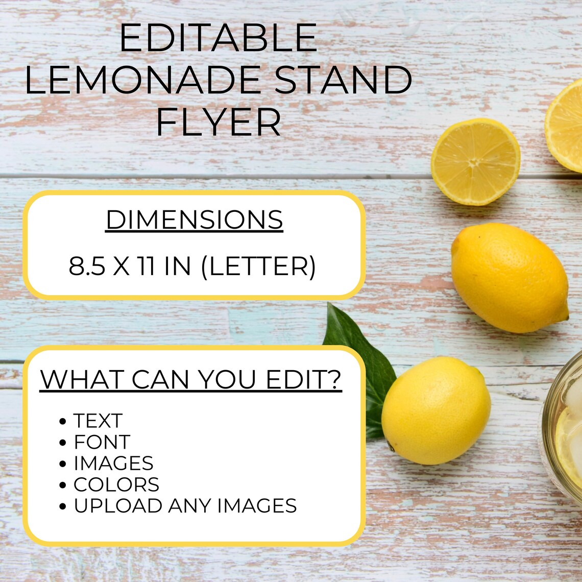Editable Lemonade Stand Flyer, Canva Template, 8.5 X 11 Letter ...