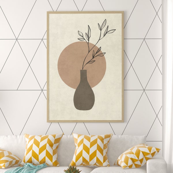 Printable Boho Wall Decor, Boho Simple Wall Art, Natural Tones Print, Digital Download, Beige Minimalist Art