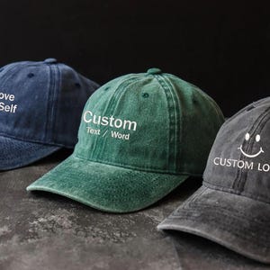 Gorra unisex bordada personalizada con tu texto para regalo de padrino, gorra con monograma bordado personalizado para ella, regalo para fiesta de empresa.
