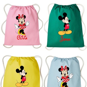 Sac à cordon Mickey Minie, nom personnalisé, club scolaire, nom personnalisé, chaussure de sport pour enfants, sac à dos pour enfants, salle de sport en plein air, bottes en caoutchouc