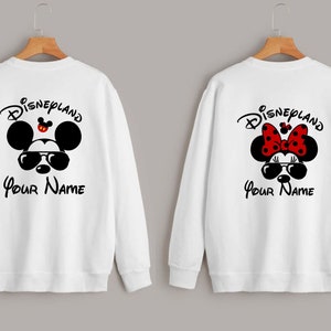 Sudadera familiar personalizada de Disneyland, para vacaciones familiares en grupo, con texto personalizado de Mickey y Minnie, sudadera unisex para adultos y niños.