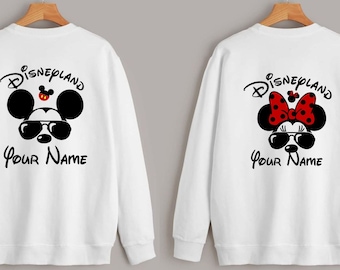 Personalized Family Disneyland Sweatshirt, Group Family Holiday Vacation, Custom Name Text Mickey Minnie Jumper, Adult Unisex Kid Jumper Top
