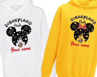 Personalised Family Disneyland Paris Hoodie, Group Family Holiday Vacation, Custom Name Text Hoodie, Adult Unisex Kids Hood Top
