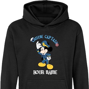 Personalised Disneyland Cruise Captain 2025 Hoodie, Disneyland Custom Name Text Family Matching Hoodie, Disney Trip 2025 Unisex Hood Top