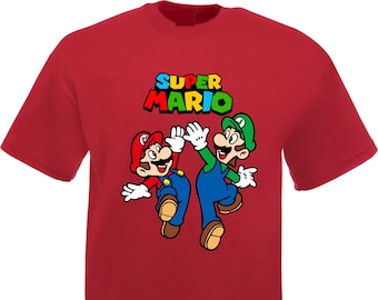 Super Mario And Luigi T-Shirt, Super Mario Funny Bros Gaming Super T shirt,  Super Mario Birthday Gift, Adult Unisex Kids Tee Top