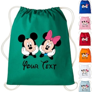 Drawstring Bag Mickey Minie Personalised Name School Club PE Custom Name Children Sports Shoe Kids Backpack Outdoor Gym Wellies Boots