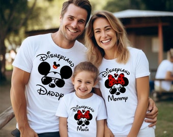Personalized Family Disneyland T-shirt, Group Family Holiday Vacation, Mickey Minnie Custom Name Text T-shirt, Adult Unisex Kids Tee Top