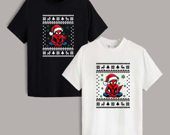 Spider-Man Christmas T-Shirt, Superhero Funny & Festive Shirt, Spread Holiday Cheer Tee, Gift For Friends, Unisex Adult Kids Tee Top