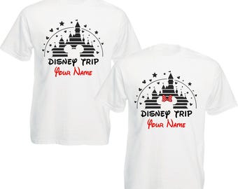 Personalised Disney Trip 2026 Family T-Shirt, Group Family Holiday Vacation, Mickey Minnie Custom Name shirt, Adult Unisex Kids Tee Top
