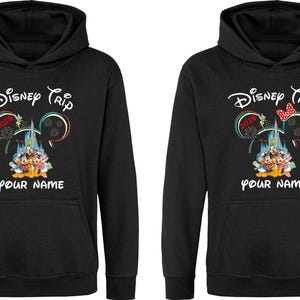Personalized Family Disneyland 2025 Hoodie, Group Family Holiday Vacation, Disney Trip Custom Name Text Hoodie, Adult Unisex Kids Hood Top image 3