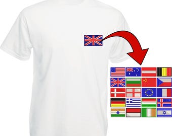 Personalized Embroidered Country Flag T-Shirt: Custom Unisex Cotton Tee