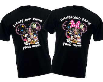 Personalised Disneyland Paris Family T-Shirt, Group Family Holiday Vacation, Mickey And Friends Custom Name shirt, Unisex Kids Tee Top