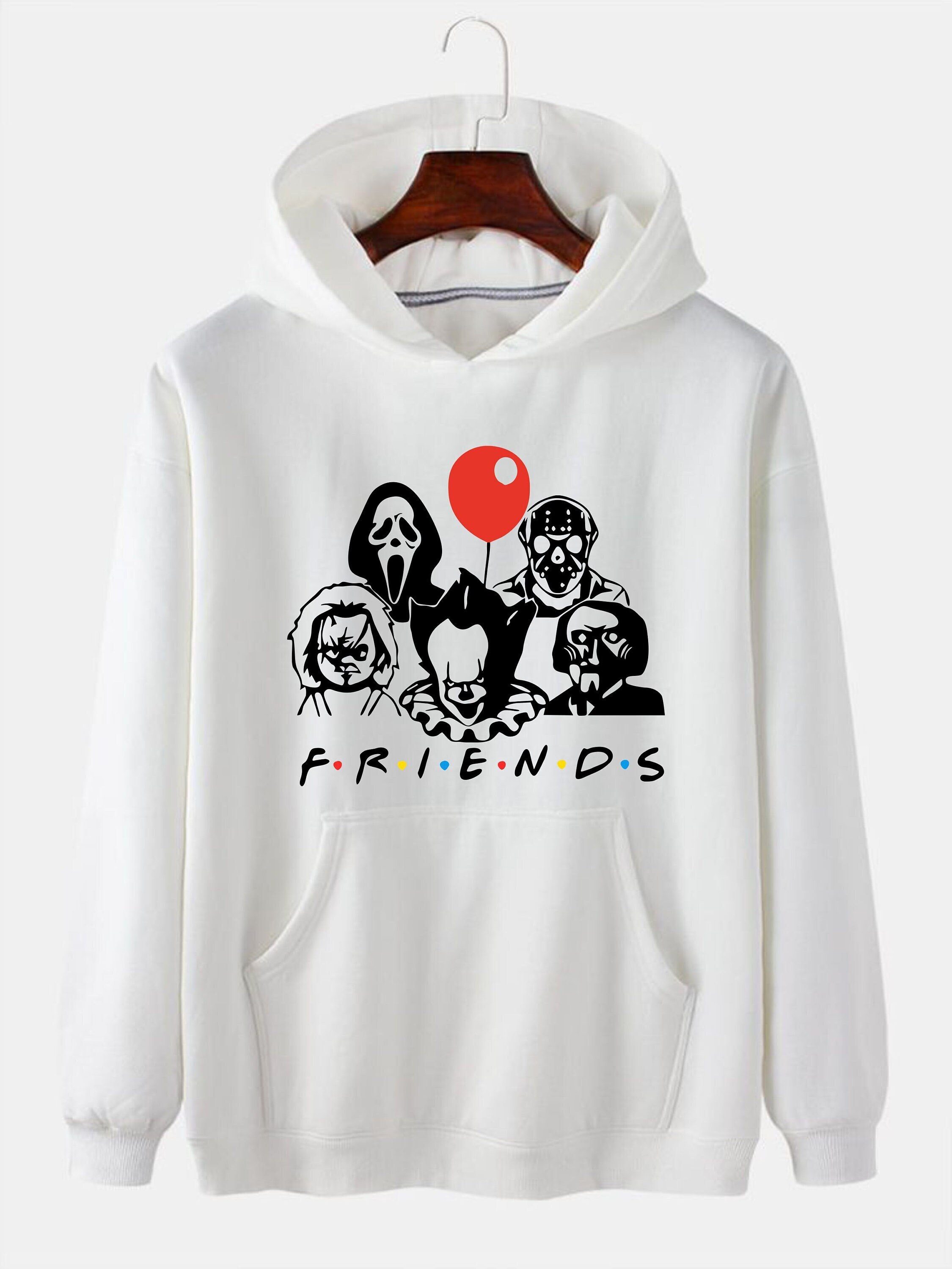 Halloween Friends Hoodie Horror Movie Characters Halloween Movie Killers Matching Hoodie Friends Hoodie Adult Unisex Kids Hood Top Etsy